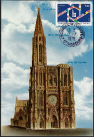 France 1979 Y&T 2050 Sur Carte Maximum. Cathédrale De Strasbourg. Conseil De L'Europe - Iglesias Y Catedrales