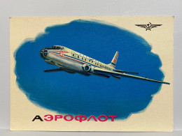 Russia: Aeroflot - Advertising PC - The Jet Airliner TU-104 A, Aviation, Airplanes, Planes Postcard - 1946-....: Moderne