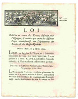LOUIS  - LOI RELATIVE AU CONVOI DES RECRUES DESTINEES POUR L'ESPAGNE - 1701-1800