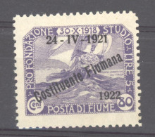 Italie  -  Fiume  :  Yv 165  * - Fiume