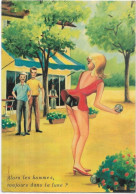 SPORTS. PETANQUE.  ALORS LES HOMMES TOUJOURS DANS LA LUNE ?. CARTE ECRITE - Pétanque