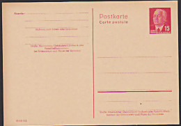 Wilhelm Pieck 1. Präsident Politiker Ganzsachen Karte DDR GA P64 II 15 Pf. - Private Postcards - Mint