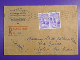 DM3 MONACO   BELLE LETTRE  1945 MINISTERE D ETAT A SALON +PAIRE ++AFF.    INTERESSANT+ + - Brieven En Documenten