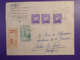 DM3 MONACO   BELLE LETTRE  1943 MINISTERE D ETAT A SALON +PAIRE ++AFF.    INTERESSANT+ + - Covers & Documents