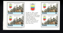 1997017031 1988  SCOTT 708B (XX) POSTFRIS  MINT NEVER HINGED -  BOOKLET PANE DUBLIN MILLENNIUM - Nuovi