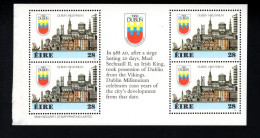 1997017031 1988  SCOTT 708B (XX) POSTFRIS  MINT NEVER HINGED -  BOOKLET PANE DUBLIN MILLENNIUM - Unused Stamps