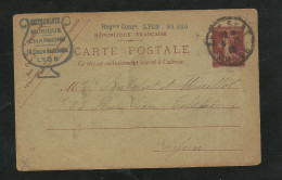 Entier Postal 139-CP2  Lyon Le  05/11/1925 Avec  Cachet "Instruments- Musique- Chansons-" 10 Cours Gambetta Lyon   B/TB - Musik