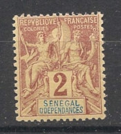 SENEGAL - 1892 - N°YT 9 - Type Groupe 2c Lilas-brun - VARIETE Sans Le 1er Accent - Neuf Luxe ** / MNH - Unused Stamps