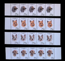 CL, Bloc-feuillet De 5 Timbres Neufs, Madagascar, Republika Demokratika Malagasy, 1991, Chiens, Canidés, LOT DE 4 BLOCS - Madagascar (1960-...)