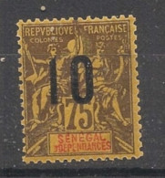 SENEGAL - 1912 - N°YT 52 - Type Groupe 10 Sur 75c - VARIETE E Tronqué - Neuf Luxe ** / MNH - Ongebruikt