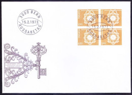 Switzerland 1973 FDC Blk, Architecture Crafts, Toggenburg In Canton Of St. Gallen - Sculpture