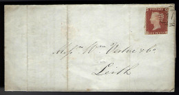ONE PENNY ROUGE NON DENTELÉ SUR LETTRE - 1848 - POUR LEITH - Storia Postale
