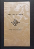 LEBANON لبنان GRAND LIBAN MASONIC PASSPORT, LEBANESE LODGE GRAND MASTER 33 RARE - Altri & Non Classificati