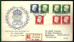 RECOMMANDÉ DE STOCKHOLM - 1948 - POUR MULHOUSE - FDC CIRCULÉ - Briefe U. Dokumente