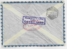 MAROC ESPAGNOL MARRUECOS 1PTSX2   LETTRE COVER AVION TANGER 1943 POUR GENEVE CENSURA - Spaans-Marokko