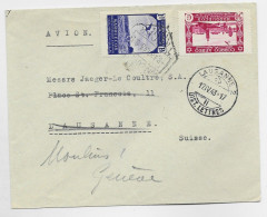 MAROC ESPAGNOL MARRUECOS 50C+1.50C   LETTRE COVER AVION TANGER 1943 POUR LAUSANNE  CENSURA - Spaans-Marokko