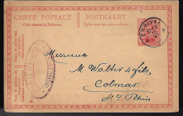 ENSIVAL - 1920 - POUR COLMAR - ENTIER POSTAL - GANZSACHE - POSTAL STATIONERY - Cartes Postales 1909-1934