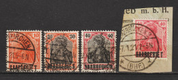Saar MiNr. 36, 37, 45, 48  Spatiert   (sab28) - Used Stamps
