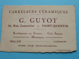 G. GUYOT Carrelages Céramiques> SAINT-QUENTIN Peinture-Vitrerie ( Voir SCAN ) La FRANCE ! - Visitenkarten