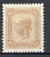 AUTRICHE - 1904 Yv. N° 93 *  60h  Brun-jaune Cote 52,5 Euro  BE  2 Scans - Ongebruikt