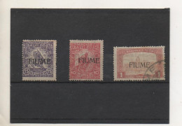 ITALIE   FIUME  3 Timbres   Surcharge Hongrie  2 Neufs Avec Charnière Et 1 Oblitéré - Fiume