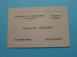 François COLLET Menuiserie & Charpente > SAINT-BRIEUC > ( Voir SCAN ) La FRANCE ! - Cartoncini Da Visita