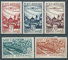 Maroc - 1947  - Vues  - PA N° 60 à 64  - Neufs * - MLH - Posta Aerea