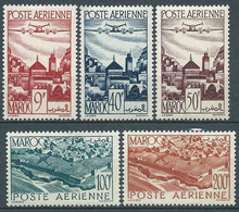 Maroc - 1947  - Vues  - PA N° 60 à 64  - Neufs * - MLH - Poste Aérienne