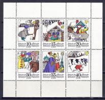 DDR 1974 - Märchen (IX), Nr. 1995 - 2000 Im Kleinbogen, Postfrisch ** / MNH - 1971-1980