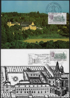 France 1985 Y&T 2349 Sur 2 Cartes Maxima. Abbaye Bénédictine Saint-Guénolé De Landévennec - Abbazie E Monasteri