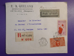 DM3 MADAGASCAR  BELLE LETTRE RECO 1938 ANTALAJA A ST GEORGE   FRANCE ++AFF.   INTERESSANT+ + - Lettres & Documents