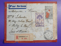 DM3 MADAGASCAR  BELLE LETTRE  CENSUREE 1945 TANANARIVE  A MITRY    FRANCE ++AFF.   INTERESSANT+ + - Briefe U. Dokumente