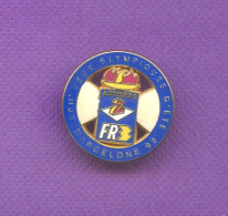 Rare Pins Jeux Olympiques Barcelone 1992 Television A2 Fr3 Zamac Decat Paris Q307 - Olympic Games