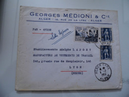 Busta Viaggiata "GEORGES MEDIONI & C.IE ALGER" 1954 - Luchtpost