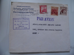 Busta Viaggiata "ESTABLISSMENTS SYLVAIN MOUTTON Tunis" 1956 - Covers & Documents