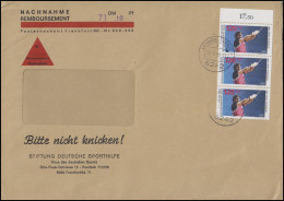 803 Olympia Hammerwerfen Rand-3er-Streifen 120 Pf MeF NN-Brief FRANKFURT 15.3.88 - Lettres & Documents