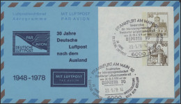 Aerogramm 30+60 Pf BuS Deutsche Luftpost  SSt Frankfurt - Private Covers - Mint