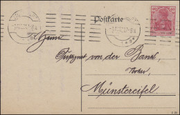 145II Germania EF Postkarte Hypothekenbank STUTTGART 1s - 1.8.21 N. Münstereifel - Münzen