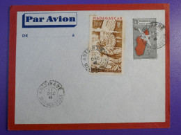 DM3 MADAGASCAR BELLE LETTRE ENTIER  1946  ANTSIRABE   +PA  100F +AFF.   INTERESSANT+ + - Storia Postale