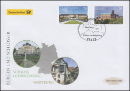 3311-3312 Ludwigsburg Und Wartburg, Selbstkl., Schmuck-FDC Deutschland Exklusiv - Cartas & Documentos