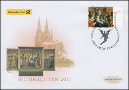3340 Weihnachten 2017, Nassklebend, Schmuck-FDC Deutschland Exklusiv - Cartas & Documentos