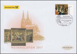 3345 Weihnachten 2017, Selbstklebend, Schmuck-FDC Deutschland Exklusiv - Storia Postale