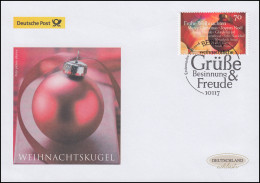 3269 Weihnachtskugel, Nassklebend, Schmuck-FDC Deutschland Exklusiv - Cartas & Documentos