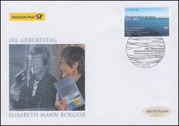 3375 Elisabeth Mann Borgese, Schmuck-FDC Deutschland Exklusiv - Briefe U. Dokumente