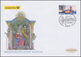 3346 Weihnachtliche Kapelle, Selbstklebend, Schmuck-FDC Deutschland Exklusiv - Cartas & Documentos
