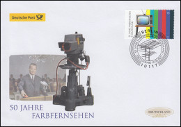 3329 Jubiläum 50 Jahre Farbfernsehen, Schmuck-FDC Deutschland Exklusiv - Lettres & Documents