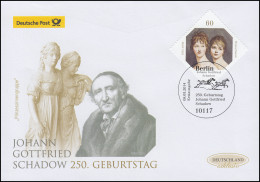 3079 Johann Gottfried Schadow, Schmuck-FDC Deutschland Exklusiv - Briefe U. Dokumente