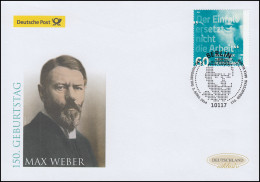 3071 Max Weber, Schmuck-FDC Deutschland Exklusiv - Lettres & Documents