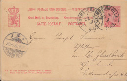 Luxemburg Postkarte P 54 LUXEMBURG-VILLE 22.4.1897 Nach MÖNCHENGLADBACH 23.4. - Autres & Non Classés