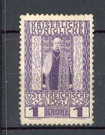 AUTRICHE - 1908 Yv. N° 114   * 1k   60e Anniversaire Du Règne Cote 14 Euro  BE  2 Scans - Ongebruikt